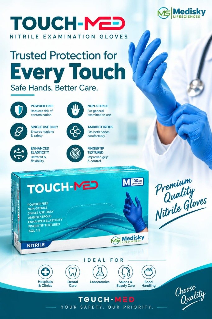 Touch-Med M-100 Nitrile Gloves Presentation